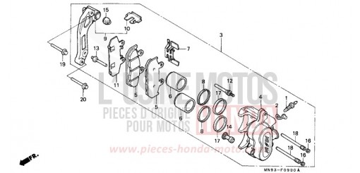 ETRIER DE FREIN AVANT NX6502L de 1990